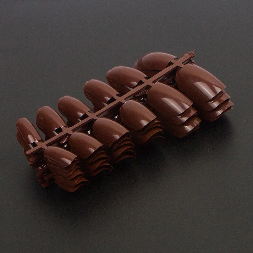 120pcs/packet Acrylic Fake Nail Tips Full Cover Square False Nail Tips  10 Sizes Size 5 And 6 Doubled For French Nail Art Tips-Nail Inspo