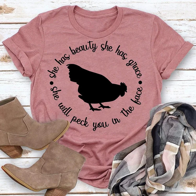 PSL - she has beauty she has grace village life T-shirt Tee -04887