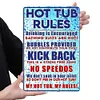 Hot Tub Rules - Vintage Metal Signs - 20*30cm - Warning