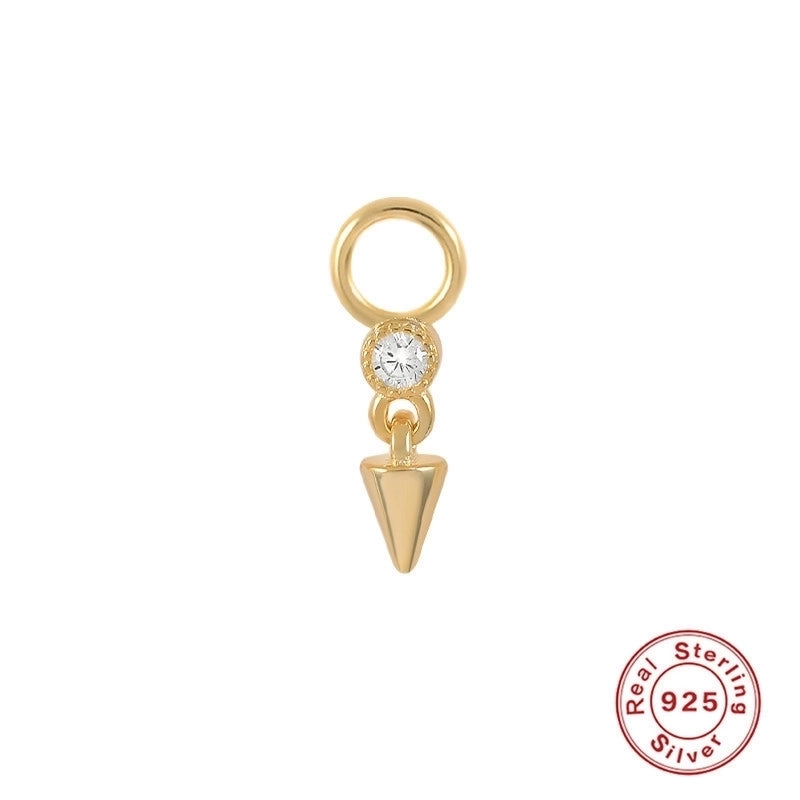 1 Piece 10mmKS115067-Z Sterling Silver Zircon Geometric Pendant Jewelry Accessories