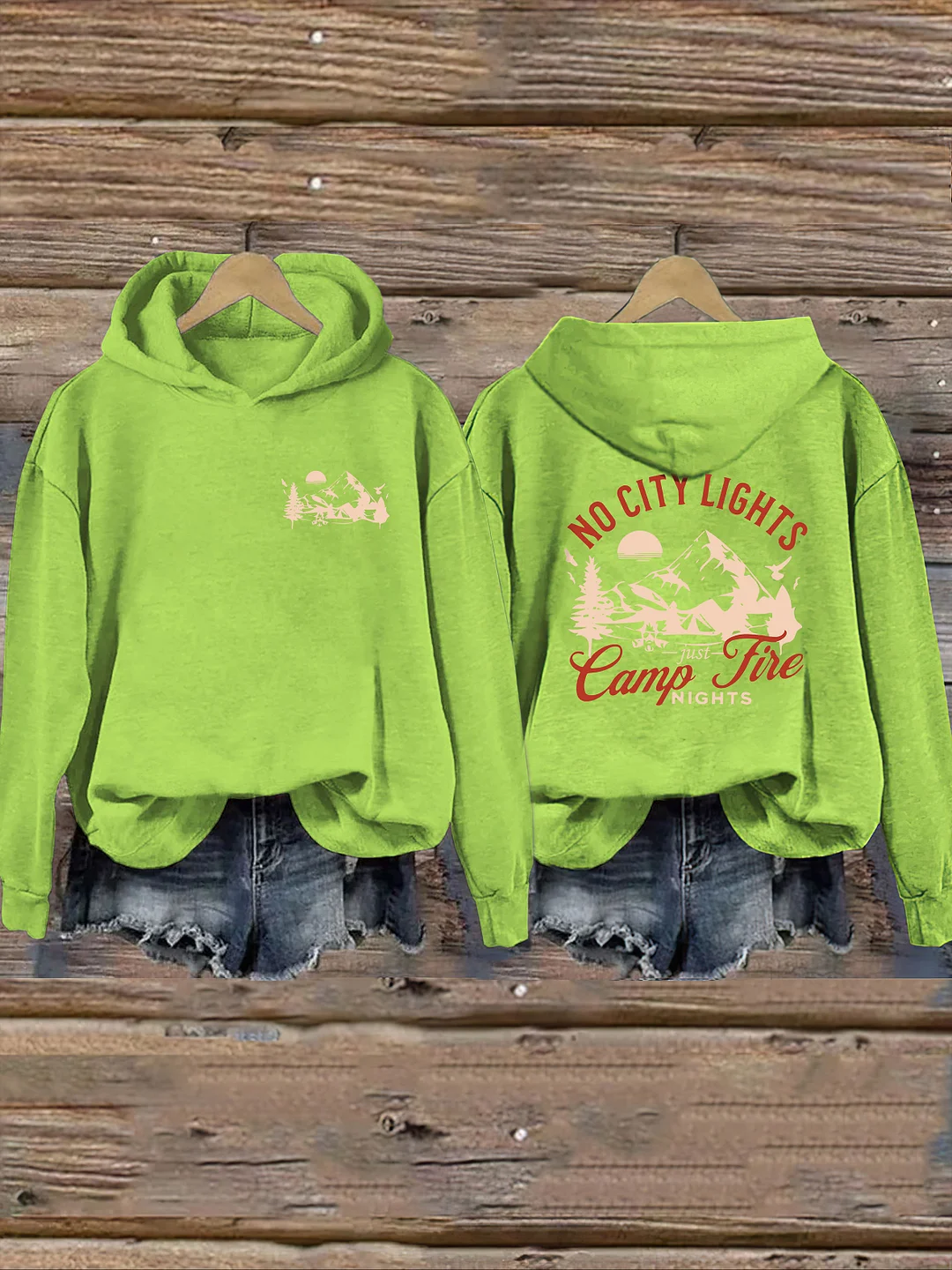 No City Lights Just Camp Fire Nights Hoodie