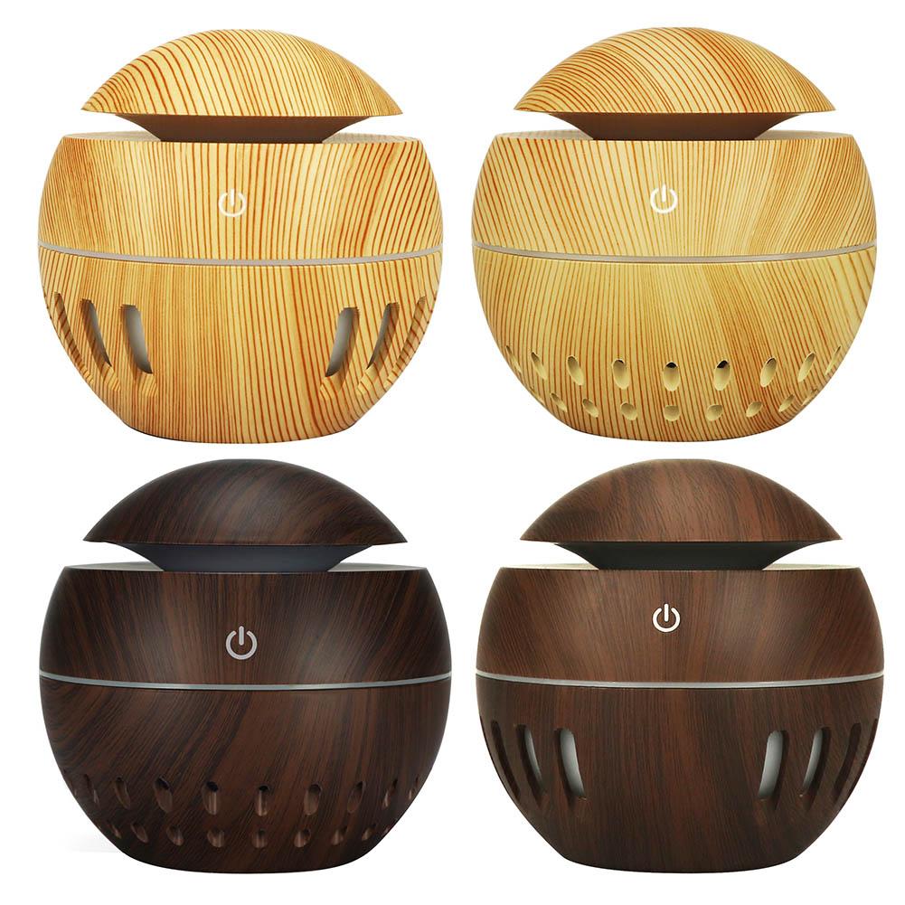 

130mL Wood Grain USB Aroma Essential Oil Diffuser Ultrasonic Humidifier, Light brown, 501 Original