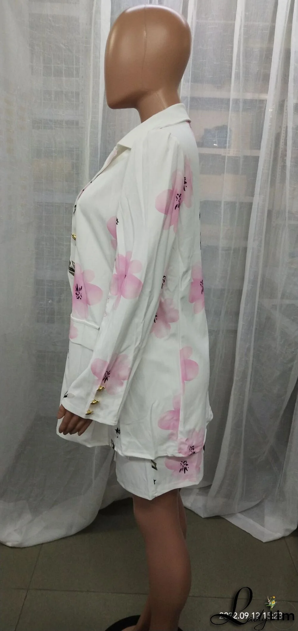 spring blazer long-sleeved solid color top with mini skirt two-piece suit