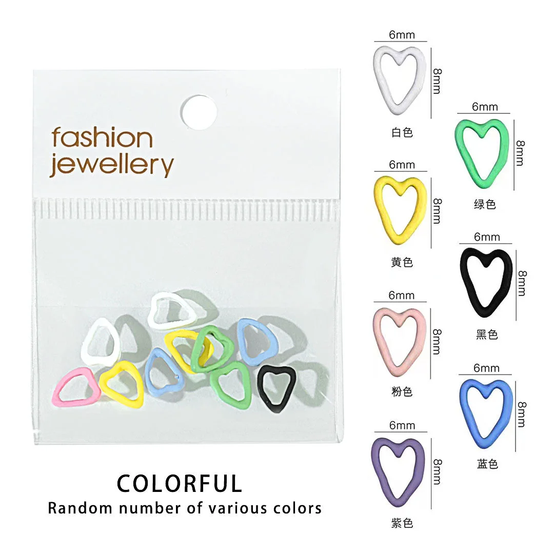 Beautizon Colorful Hearts Cute Love Nail Jewelry High Quality Nail Jewelry Manicure Accessories DIY Nail Art Decorations