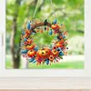 (US Local)Acrylic Pumpkin Wreath   DIY Hanging Diamond Art Kits Wall Door Decoration