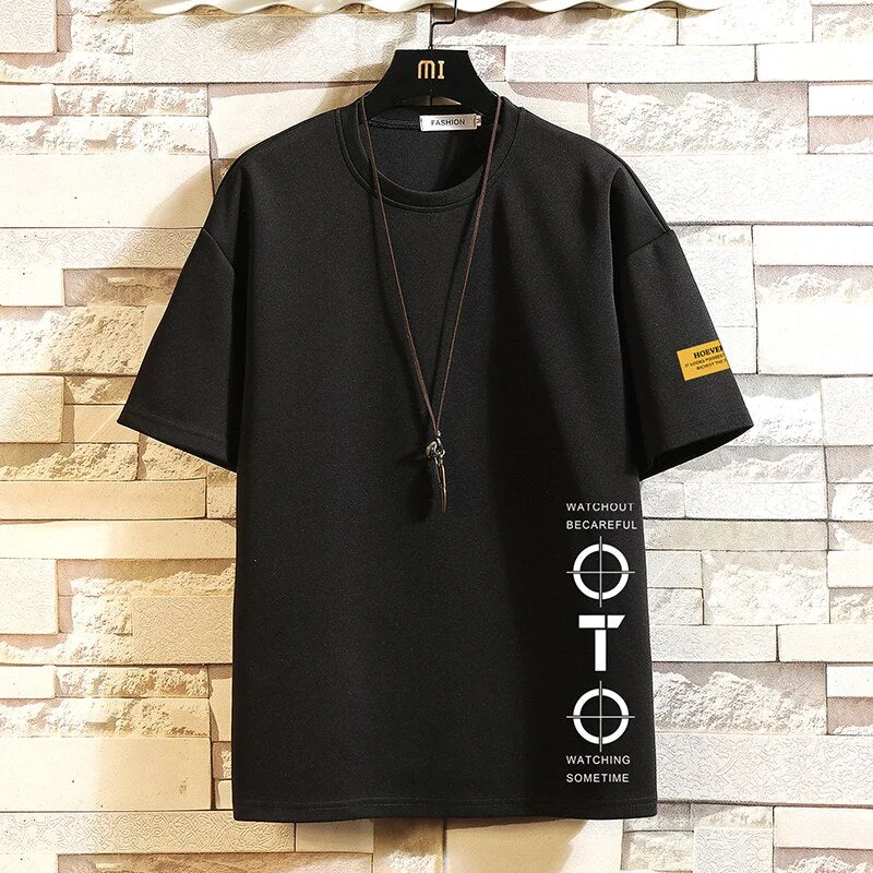 Short Sleeve T Shirt Men'S For 2021 Summer Print Black White Tshirt Top Tees Brand Fashion Clothes Plus Size M-5XL O NECK