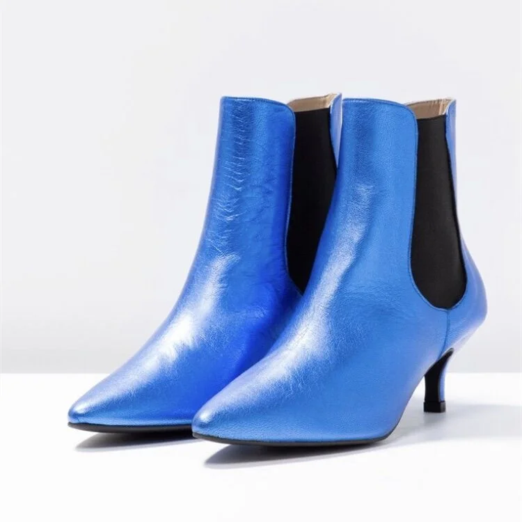 Custom Made Blue Chelsea Booties |FSJ Shoes