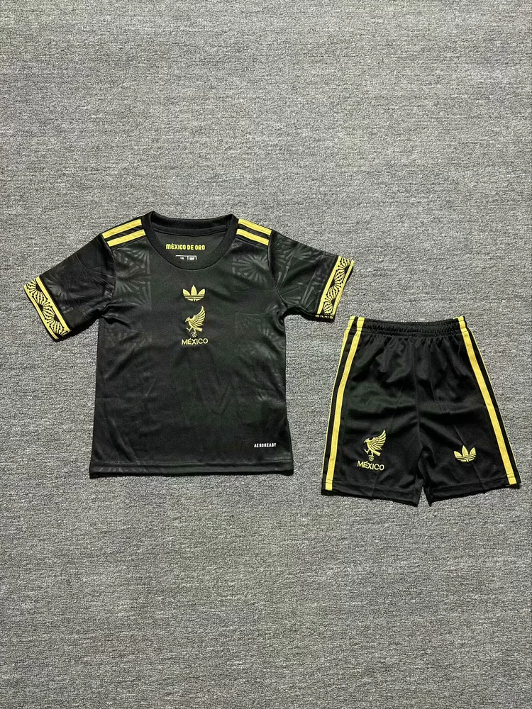 2025-26-2 Mexico Gold Cup Black-Jersey-Children's Set
