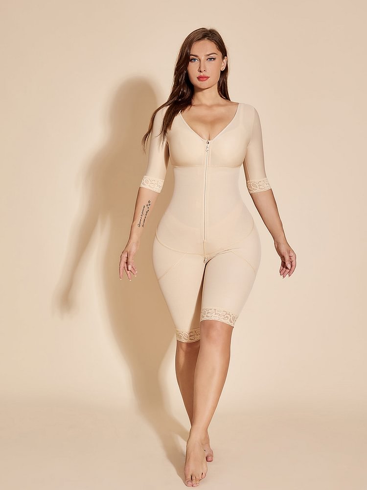 Shapewear for Women Tummy Control Full Body Shaper Fajas Colombianas Butt Lifter Thigh Slimmer Bodysuit - Tan