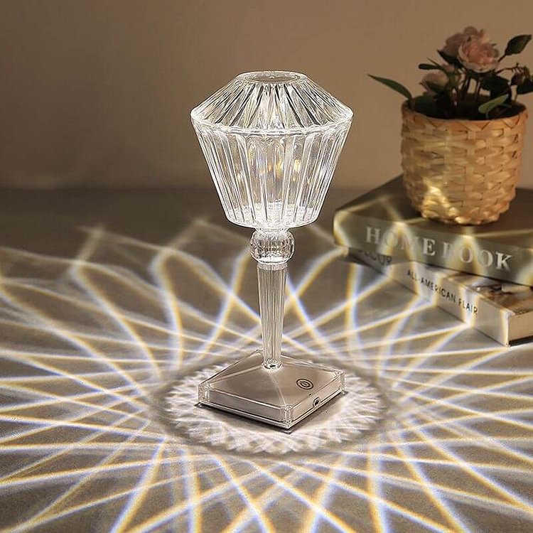 Crystal Diamond Rhombus Rechargeable Table Lamp