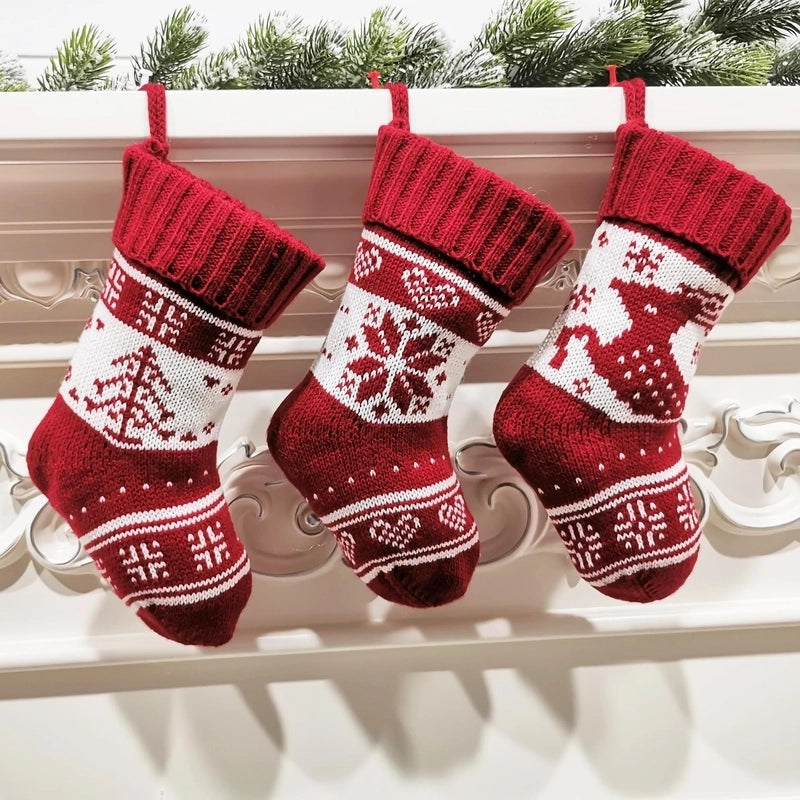 Christmas Basic Retro Classic Style Christmas Tree Elk Polyester Indoor Party Festival Christmas Socks