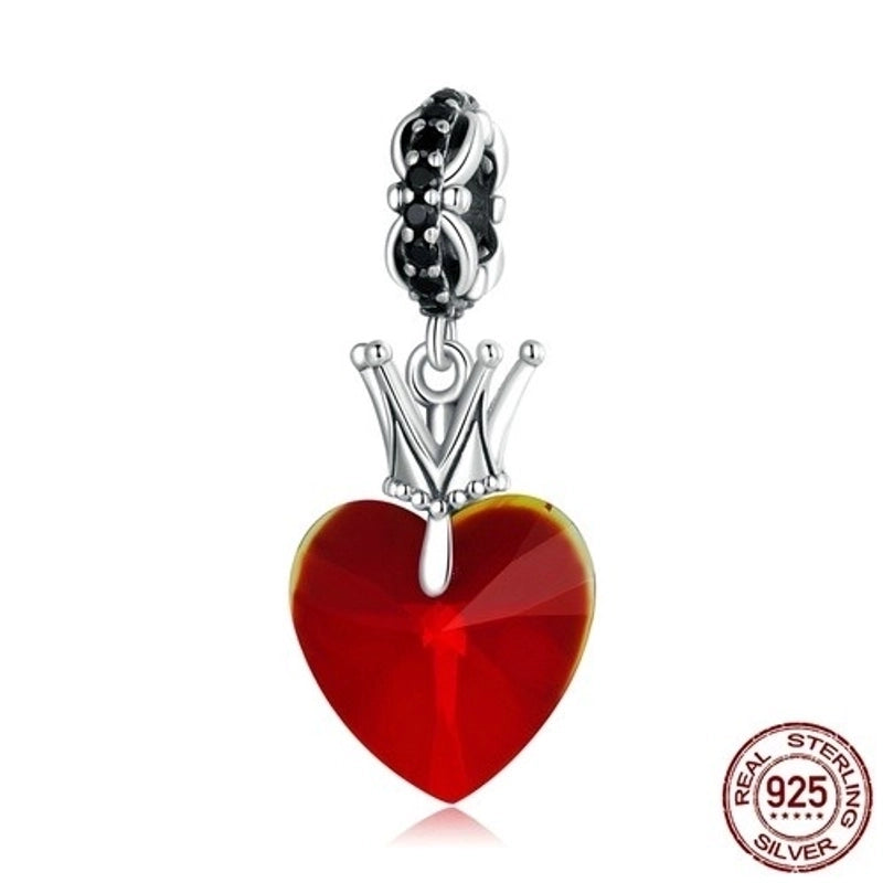Minimalist Heart Shape Sterling Silver Inlay Rhinestones Charms Jewelry Accessories