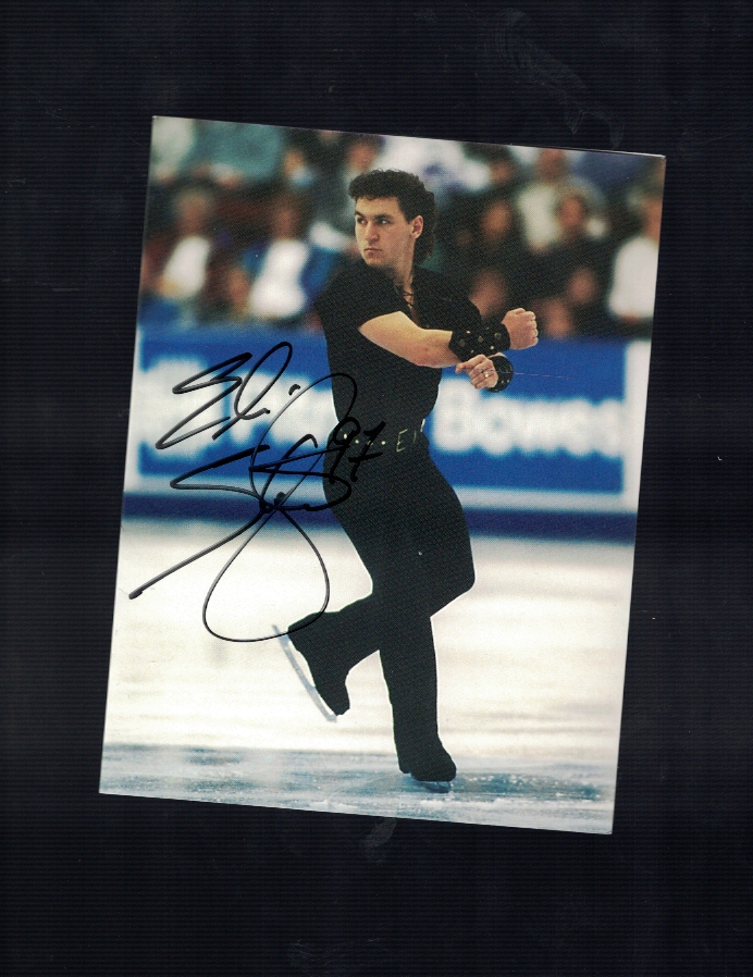 Elvis Stojko Canada Figure Skating Signed 4 3/4 6 1/4 Photo Poster painting Card W/Our COA