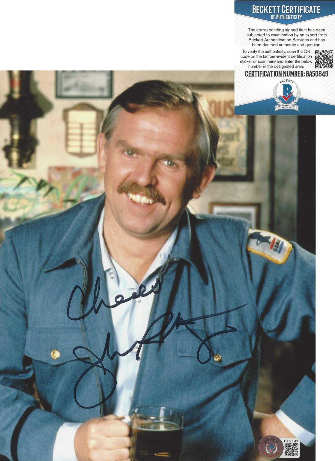 JOHN RATZENBERGER SIGNED CHEERS CLIFF CALVIN 8x10 Photo Poster painting C ACTOR BECKETT BAS COA