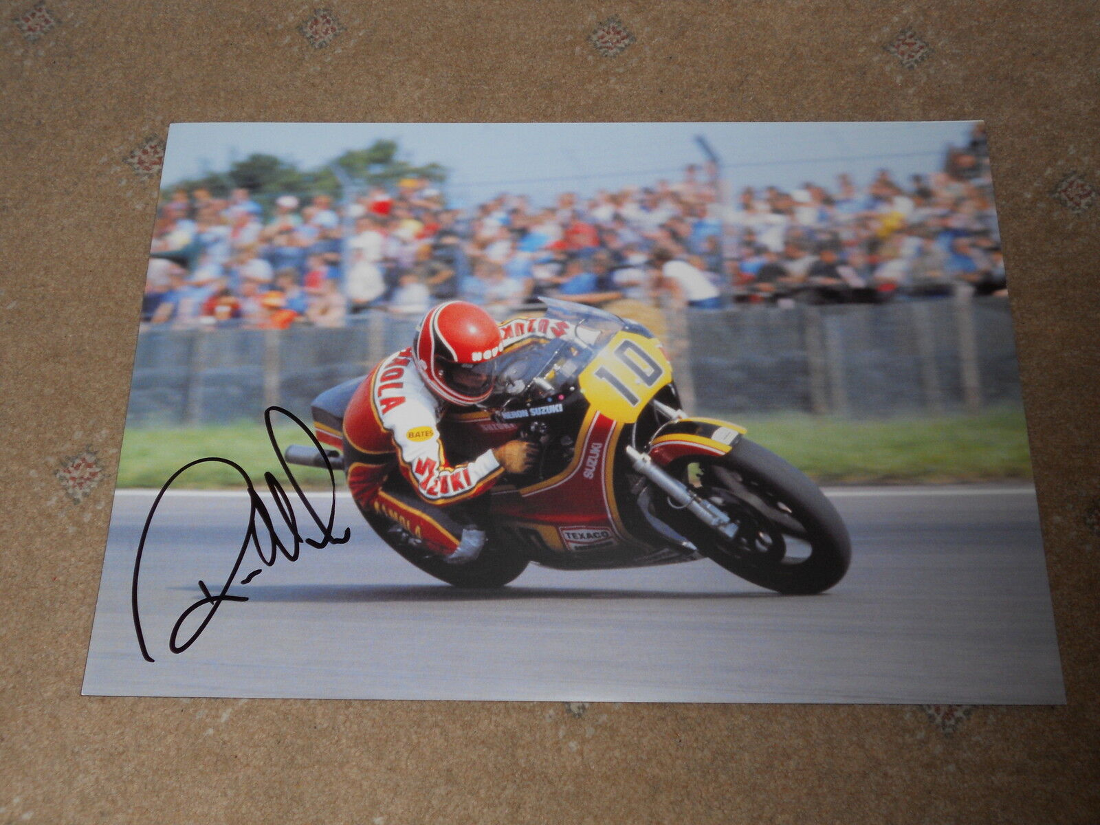 Randy Mamola Suzuki Hand Signed Photo Poster painting Large.