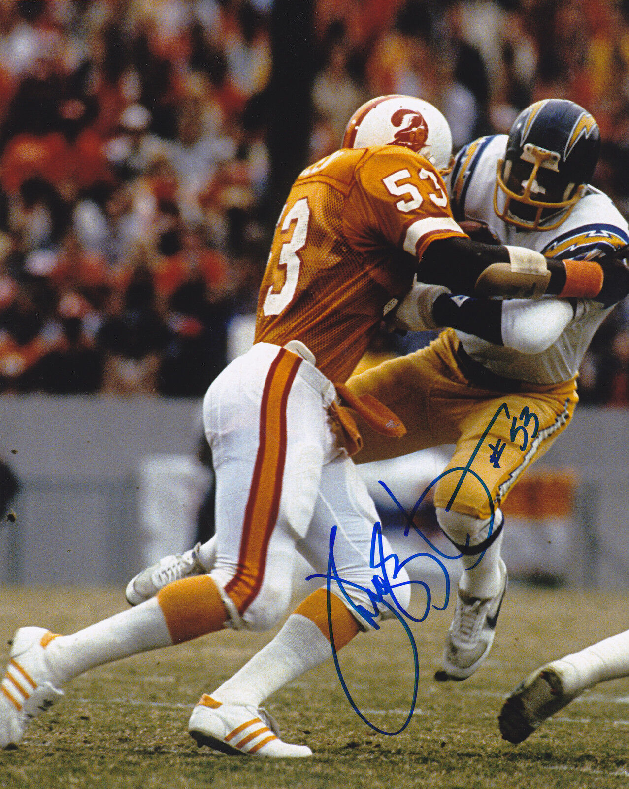 HUGH GREEN TAMPA BAY BUCCANEERS ACTION SIGNED 8x10