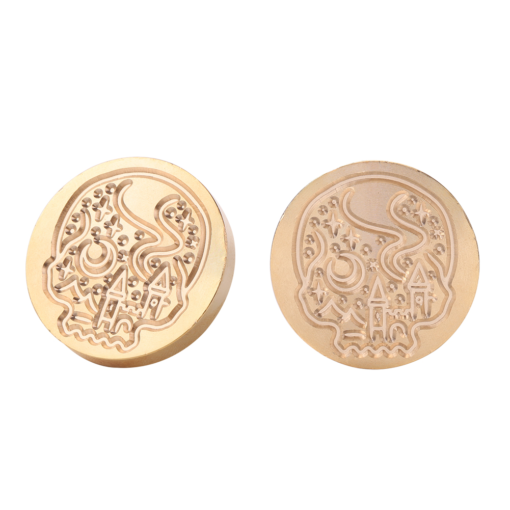 

30mm Skull Round Fire Lacquer Seal Wax Head - Wax Seal Stamp, 501 Original