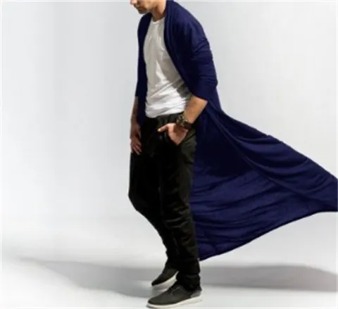 Uveng Uveng And Autumn Thin Men's Mature Long Slim Long Style Long Wind Jacket Casual Fashion Solid Color Men's Top
