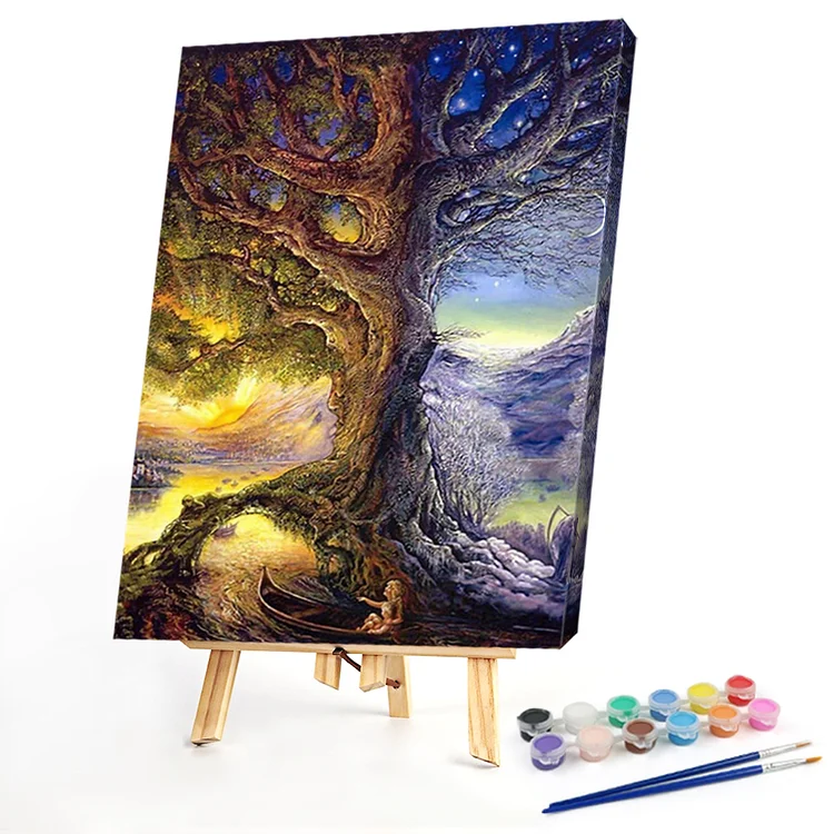 Oil Paint By Numbers - Sun And Moon Tree Of Life - 40*50CM