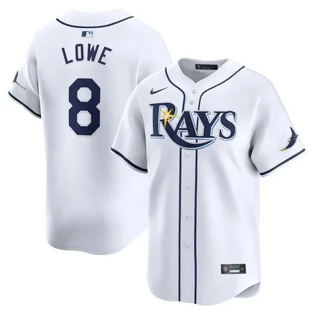 Men's Tampa Bay Rays #8 Brandon Lowe  White Home Player Jersey