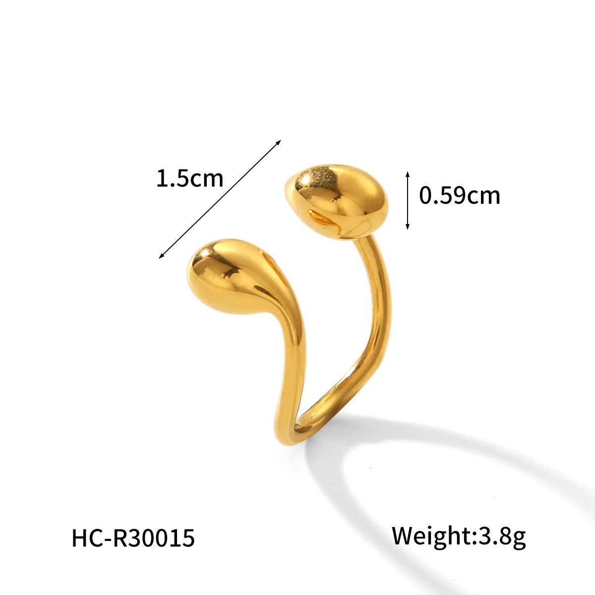 IG Style Ring Droplet Geometric Stainless Steel Electroplating Rings