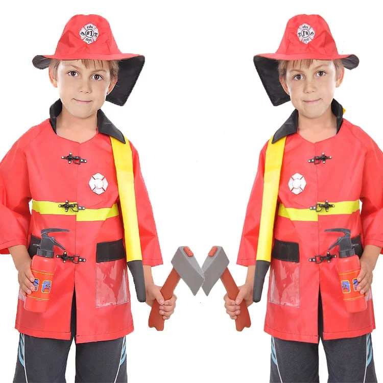 Firefighter Costume for Kids with Firefighter Props-elleschic