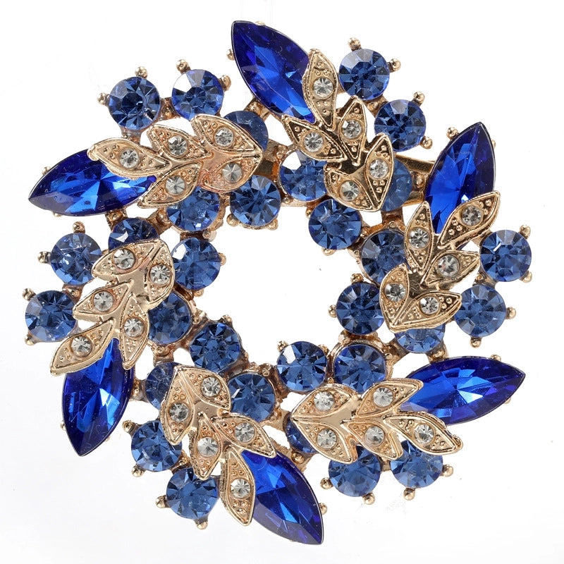 Spot Fashion High-end Gifts Korean Style Corsage Jewelry Shiny Rhinestone Crystal Bauhinia Flower Women Ring Brooch