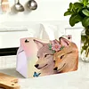 Diamond Art Painting Tissue Box Cover Wear Resist Decorative Paper Napkin Dispenser Multifunction Rhinestone PU Tissue Holder Kit for Adults Home Office Gift (Two Wolves Butterfly)