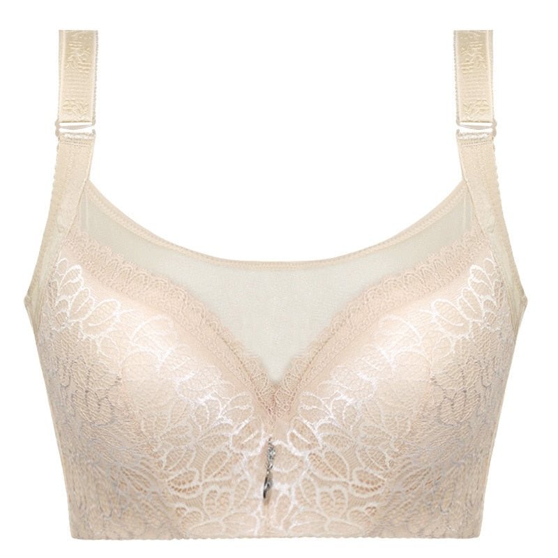Plus Size Bras for Women Full Coverage Lace Brassiere Push Up Sexy Underwear C / D Cup Lingerie
