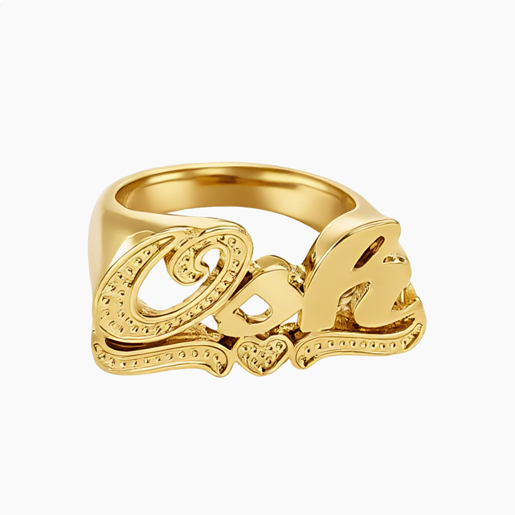 Gold Custom Name Ring