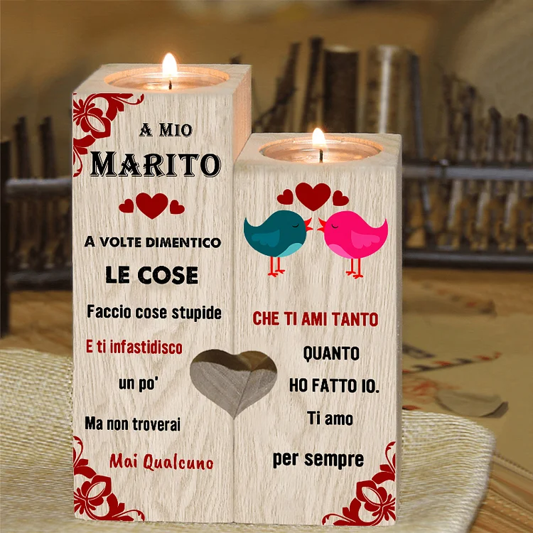 Candela per San Valentino personalizzata con nomi coppia