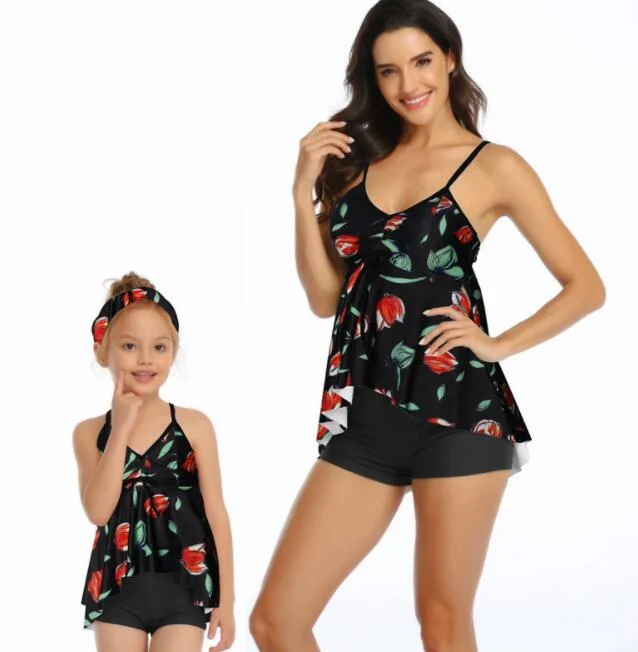 2020 New Mother And Daughter Swimsuit Mommy And Me Swimwear Bikini Family Matching Clothes Outfits Look Mom Baby Dress Clothing