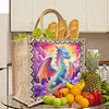 DIY Diamond Painting Linen Waterproof Handbag Shopping Storage Bag Totes Kit(with 2pcs diamond painting)