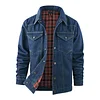 Men's Western Plaid Flannel Denim Casual Jacket by Inlyline