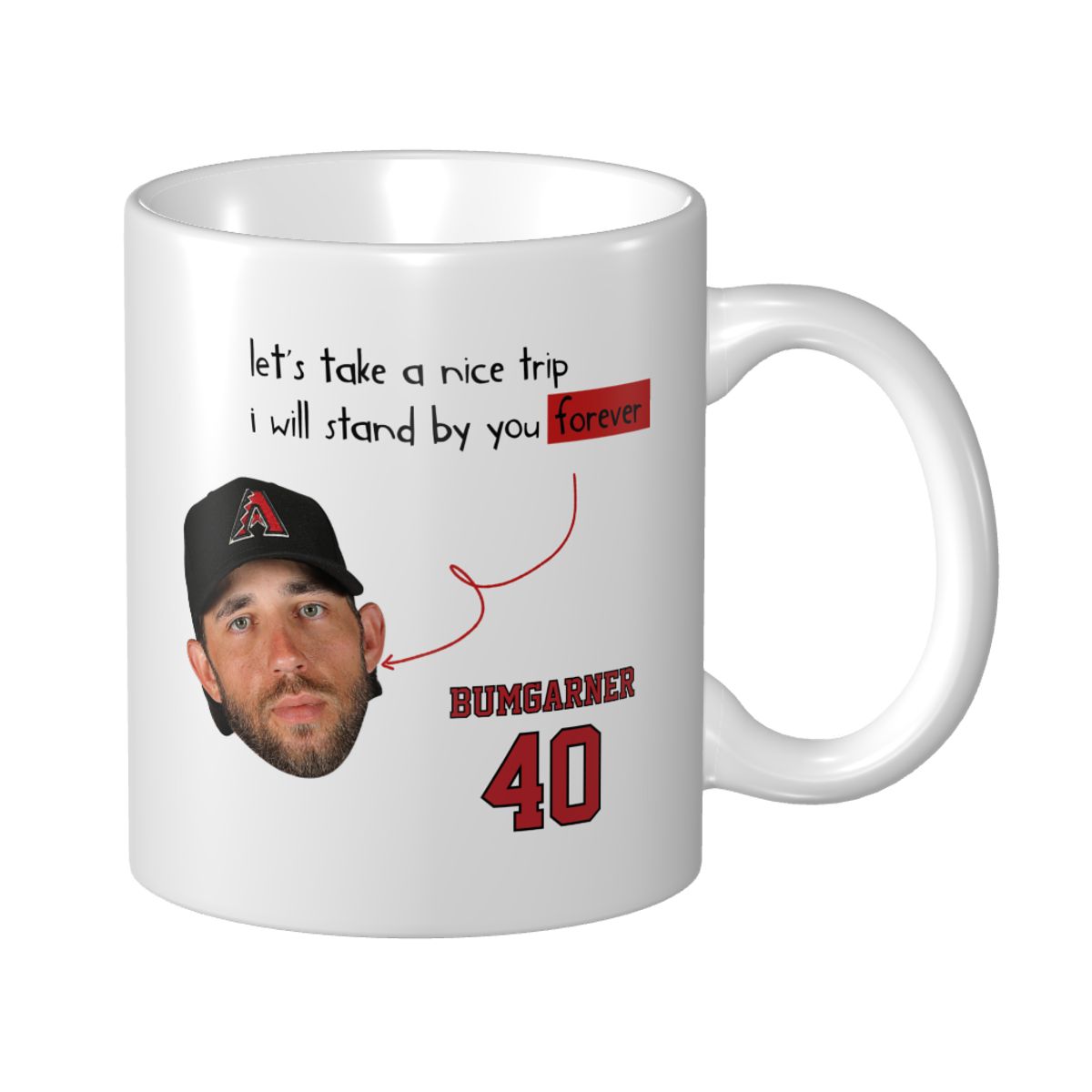 Arizona Diamondbacks Madison Bumgarner #40 Graffiti Text Ceramic Mug