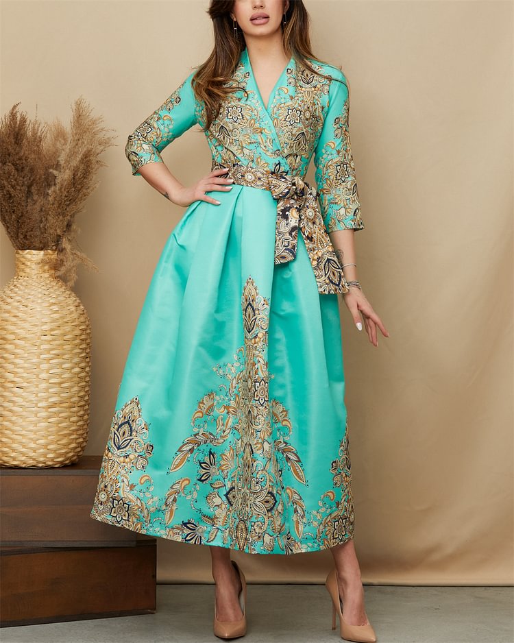 Women's  V-neck Printing Dress