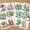 12Pcs Flower Drink DIY Diamond Painting Greeting Cards for Adult Holiday Gifts