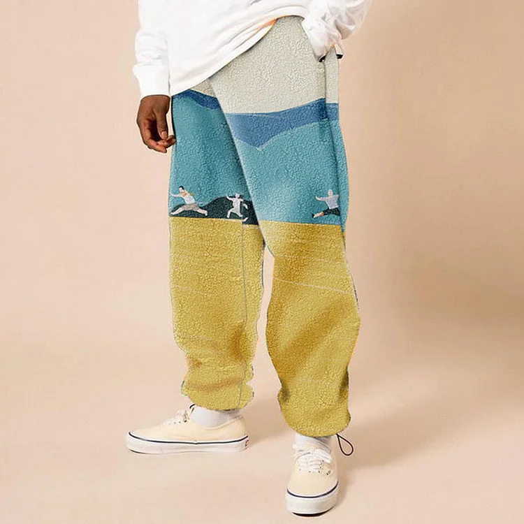 Men's trousers casual sports trend graffiti trousers
