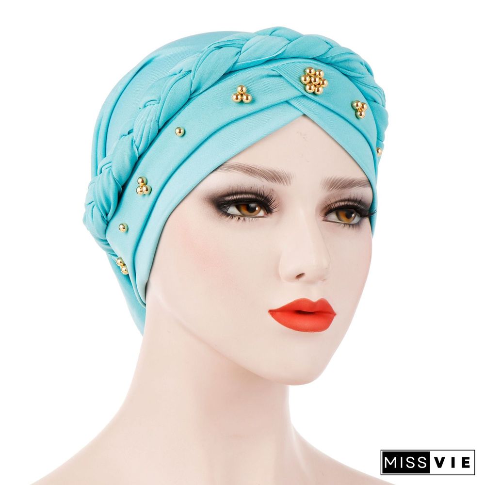 Women's Floral Printed Muslim Turban Hat Cap