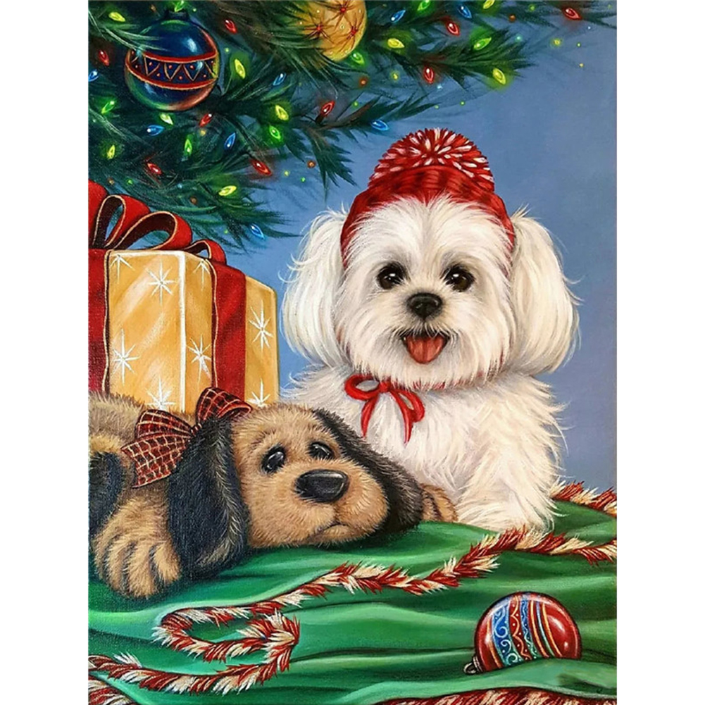 

Christmas Puppy - Round Drill Diamond Painting - 30*40CM, 501 Original