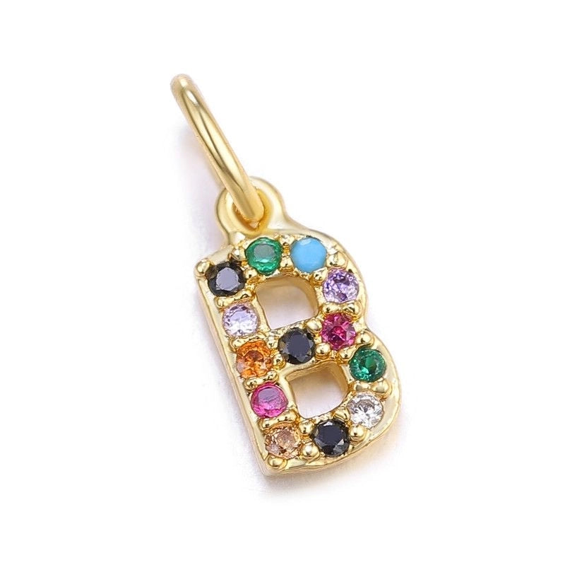 1 Piece Copper Zircon Letter Pendant Jewelry Accessories