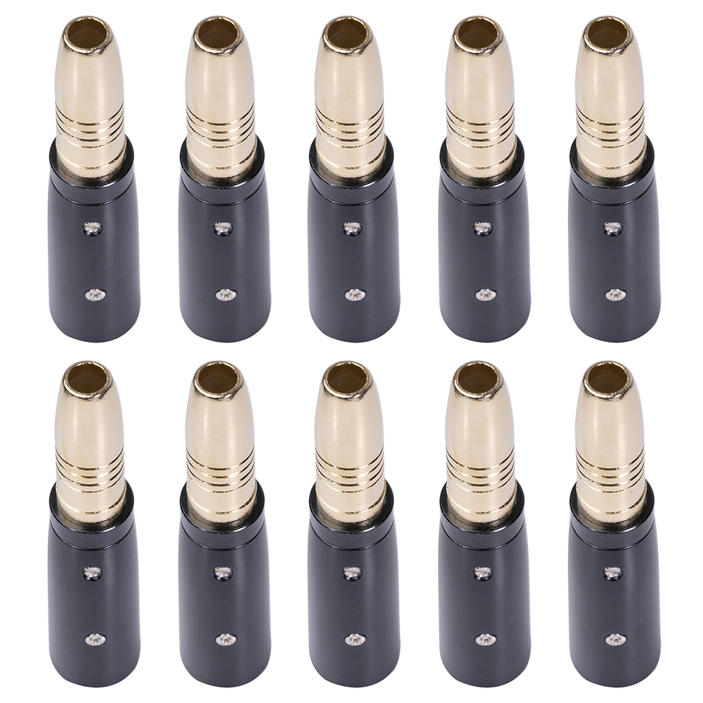 

10pcs Gold Plated XLR 3-Pin Male to 1/4 inch Female Socket Audio Adapter, 501 Original