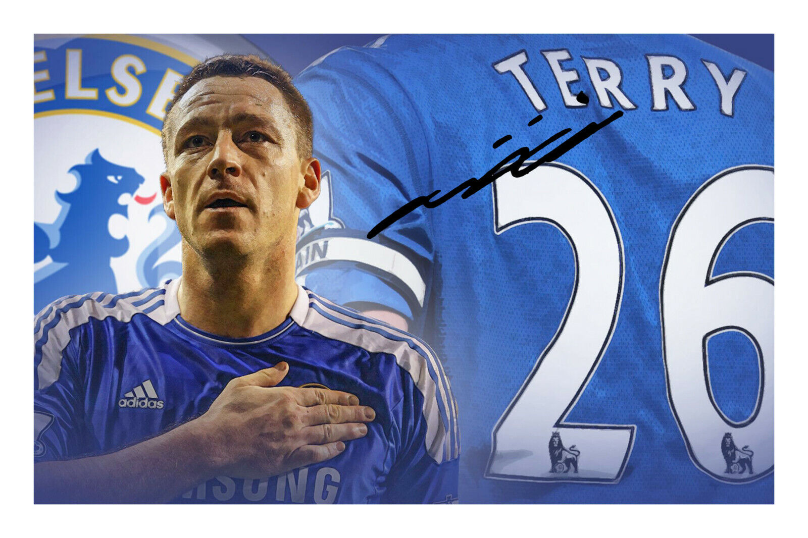 John Terry Signed A4 Autograph Photo Poster painting Print Chelsea FC