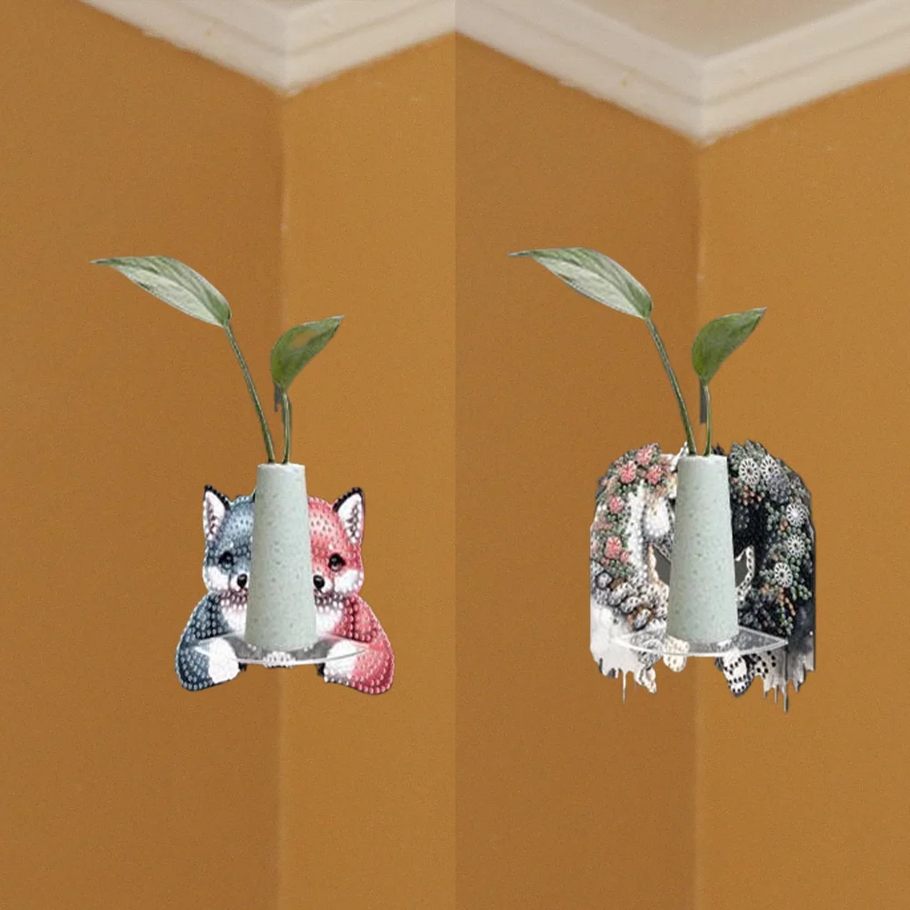 2pcs 2D Flat DIY Diamond Art Pendant DIY Home Decor Hanging Charm Decor (Horse)