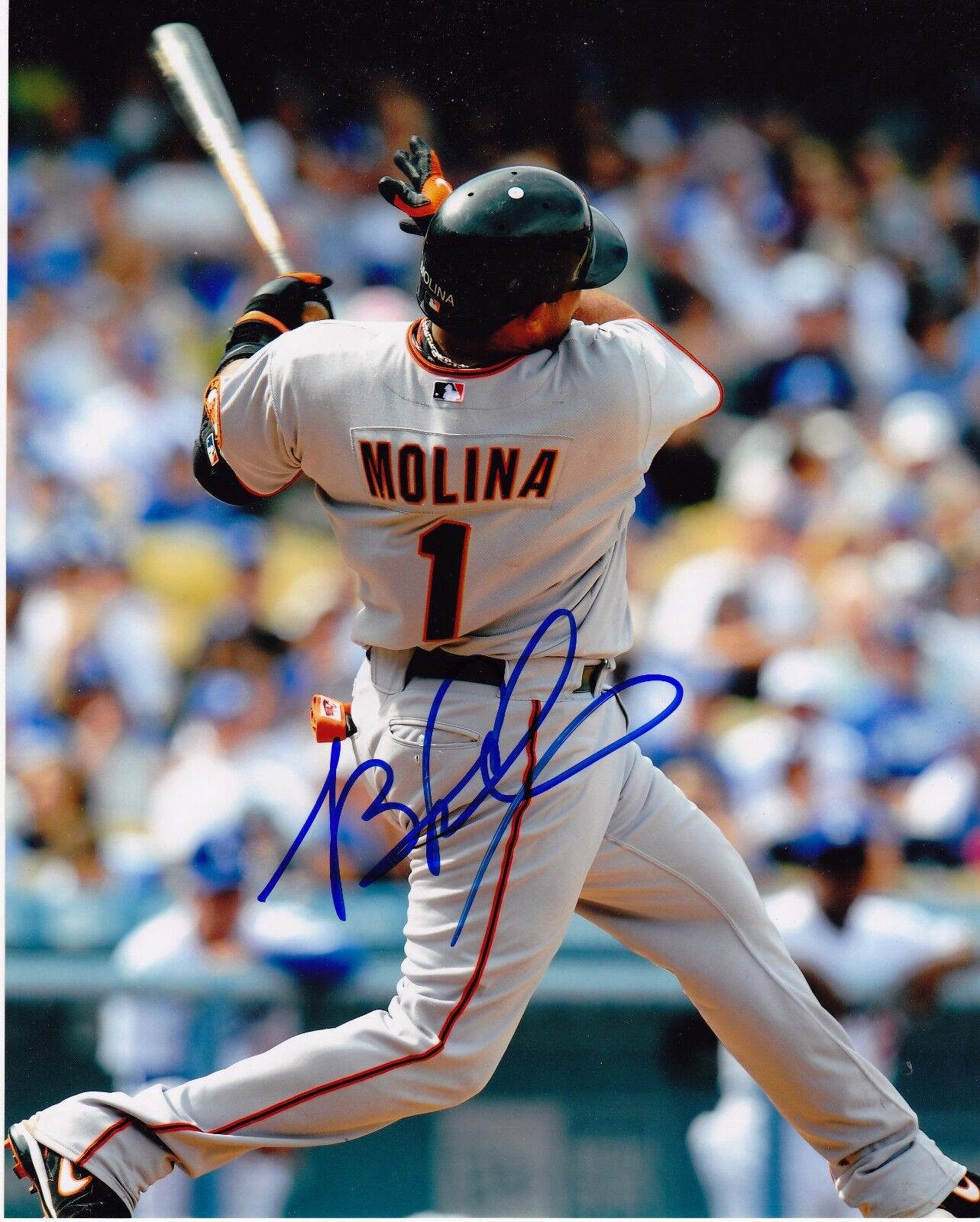 BENGIE MOLINA SAN FRANCISCO GIANTS ACTION SIGNED 8x10