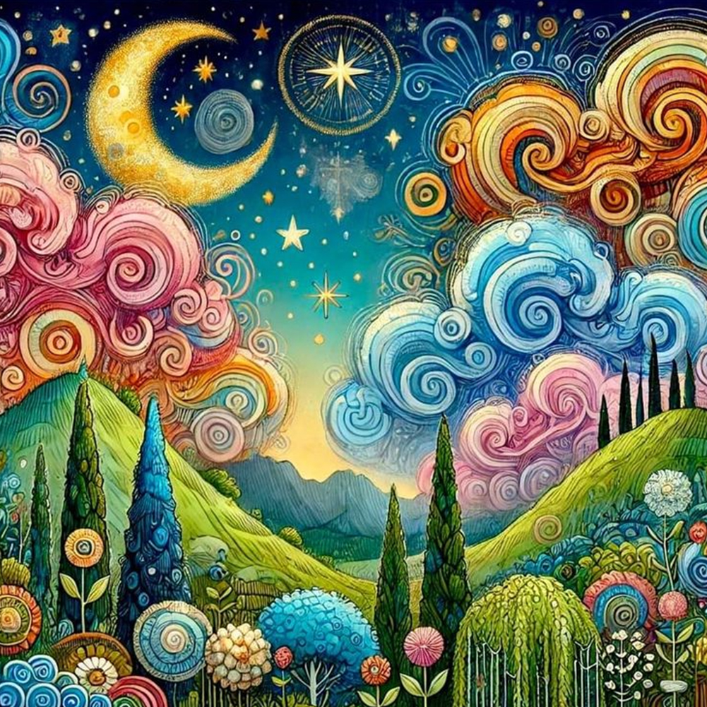 Mountains 40*40cm(canvas) full round drill diamond painting