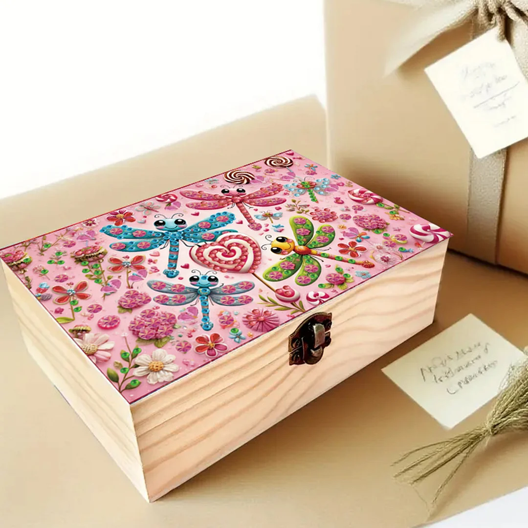 1Pc DIY Diamond Painting Wooden Storage Box Jewelry Box Kits (MZH033)
