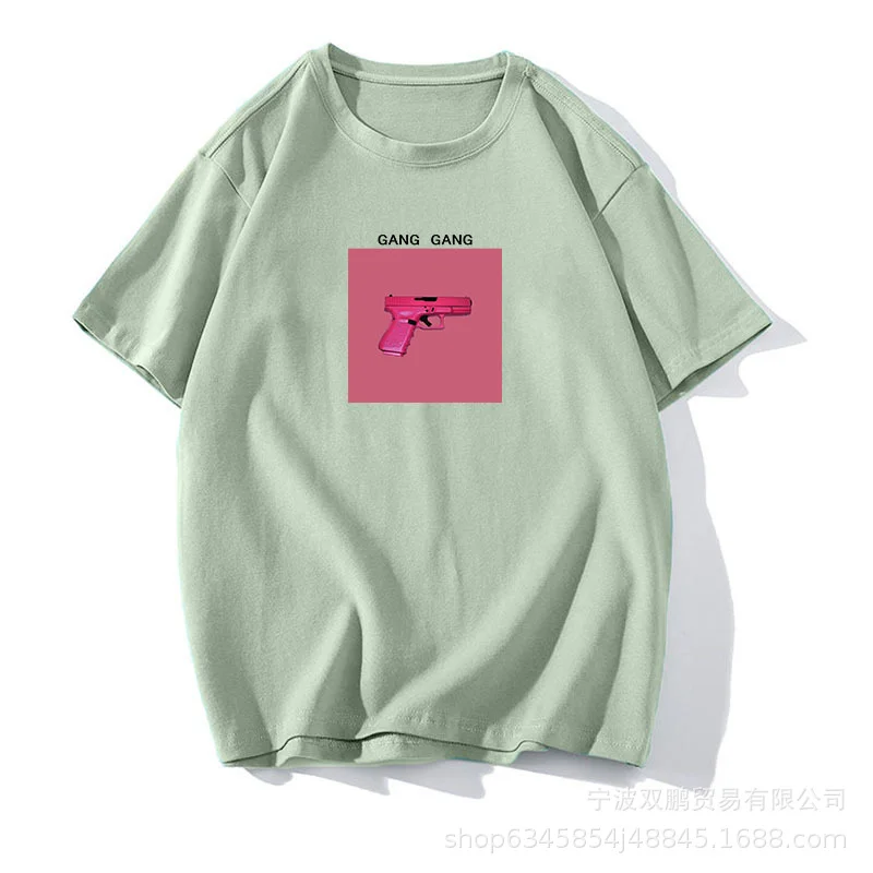 Athvotar Athvotar Ins Wind Printing T-Shirts For Women's Summer New Loose Round-Neck Cotton Short-Sleeved Top