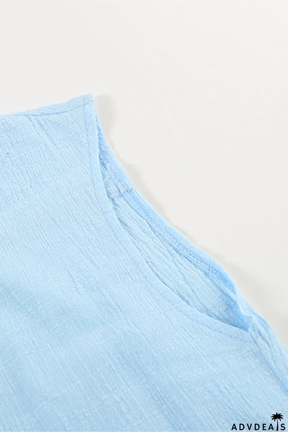 Turn-down Collar Button Front Tank