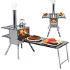 [US Local Warehouse] Camping Stove Wood Burning Tent Stove Portable Pellet Stoves with Chimney Pipe